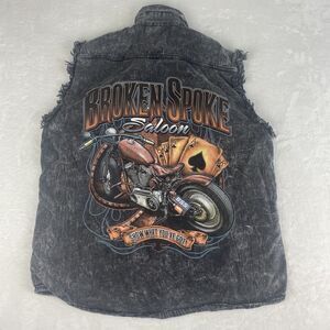 Vance Biker Wear Sleeveless Graphic Shirt Mens Medium Black Motorcycle Shirt